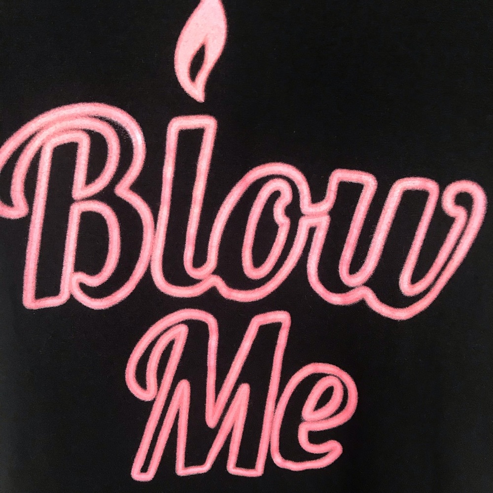 Y&R ‘BLOW ME’ CANDLE IN PINK NEON T-SHIRT SIZE S
